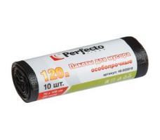 Пакеты для мусора особопрочные, 120 л, 10 шт., PERFECTO LINEA (для проф. использования в промышл. объетах и объектах с высокими требованиями к качеств