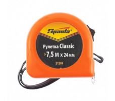 Рулетка Classic, 7.5 м х 24 мм, пластиковый корпус Sparta