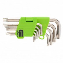 Набор ключей имбусовых Tamper-Torx, 9 шт: ТT10-ТT50,45x, закаленные, короткие, никель Сибртех Набор ключей имбусовых Tamper-Torx, 9 шт: ТT10-ТT50,45x, закаленные, короткие, никель Сибртех
