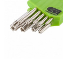 Набор ключей имбусовых Tamper-Torx, 9 шт: ТT10-ТT50,45x, закаленные, короткие, никель Сибртех