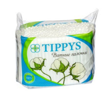 Tippys палочки ватные 300 шт. в полиэтилене
