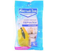 Перчатки латексные хозяйственные L Чистый дом