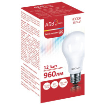 Лампа светодиодная АБВ LED лайт A60 12W E27 4000К Лампа светодиодная АБВ LED лайт A60 12W E27 4000К