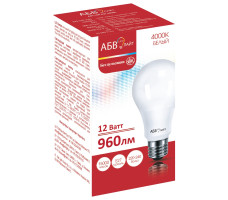 Лампа светодиодная АБВ LED лайт A60 12W E27 4000К