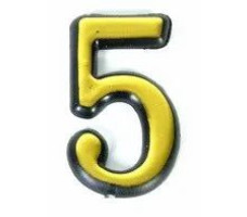 Цифра дверная "5" золото