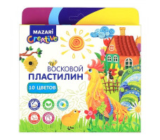 Пластилин Восковой со стеком 10 цветов арт. M-2146-10