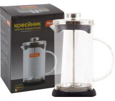 Чайник/кофейник стеклянный Nero 600ML кофе-пресс Черный арт. 950066