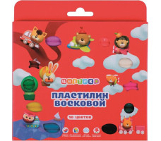 Набор Пластилина воскового детского "Цветик"  для лепки 10 цветов 150гр арт.3241784 Россия