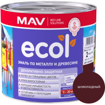 Эмаль ECOL по металлу и древесине (ПФ-115) шоколадная глянцевая 2,4 л. (2 кг)