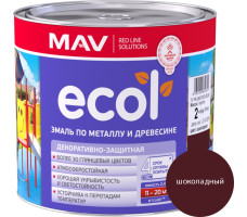 Эмаль ECOL по металлу и древесине (ПФ-115) шоколадная глянцевая 2,4 л. (2 кг)