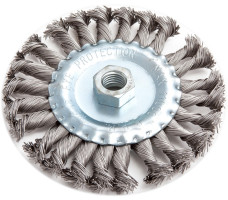 Щетка дисковая 115 мм х М14, плетеная проволока 0,5 мм KERN