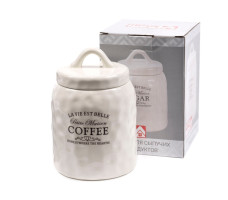 Банка для сыпучих продуктов керамическая Coffee 11х11х15,5 см 0.7л арт. HC21A48-C