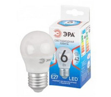 Лампа светодиодная стандарт LED P45-7W-840-E27 ЭРА QX диод. шар, 6Вт, нейтр, E27