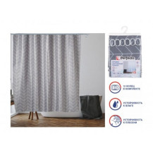 Шторка для ванной PERFECTO LINEA Harmony геометрия серая 180х180см арт.36-118014