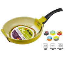 Сковорода ф 24х5.5 см, алюм., антиприг. покр., серия Cook&Fun, зеленая, PERFECTO LINEA