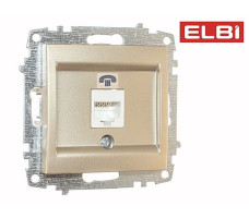 Розетка для телефона, титан EL-BI Zena-Vega 609-011400-221