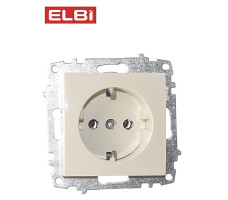 Розетка с/з, кремовый, EL-BI Zena-Vega 609-010300-217