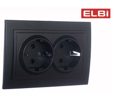 Розетка 2-я с/з, дымчатый EL-BI Zena 500-011120-907
