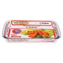 Форма из жаропрочного стекла, 3.0 л, прямоугольная, 393х236х52 мм, PERFECTO LINEA Форма из жаропрочного стекла, 3.0 л, прямоугольная, 393х236х52 мм, PERFECTO LINEA