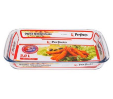 Форма из жаропрочного стекла, 3.0 л, прямоугольная, 393х236х52 мм, PERFECTO LINEA