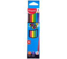 Карандаши"Color Peps", 06 цв, трехгран, заточен, картонн
