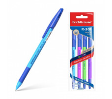 Ручка шариковая, ErichKrause R-301 Neon Stick&Grip 0,7 синий 50шт арт,42751