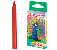 Восковые мелки "ZOO" шестигранные 6 цв