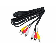Шнур 3 RCA-3 RCA REXANT черный 3 м. арт. 17-0204