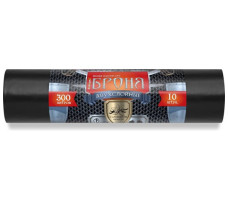 Мешки мусора БРОНЯ черные РОМАШКА 300л 10шт
