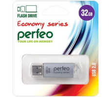 Perfeo USB флэш-диск 32GB E01 Silver economy series 10/100