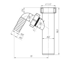 Отвод для стиральной машины 1 1/2"х40 арт. М140