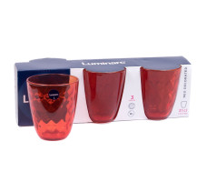 Набор стаканов стекл. Neo diamond colorlicionus red 0.31л 3шт арт. Р7128
