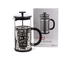 Кофейник с прессом стекло/ металл 1л арт. WY-S038A-1000
