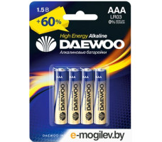 Батарейка AA LR6 1,5V alkaline BL-4шт DAEWOO HIGH ENERGY