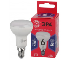 Лампочка светодиодная ЭРА RED LINE LED R50-6W-865-E14 R холодный свет