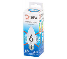 Лампы светодиодная стандарт LED B35-7W-840-E27 ЭРА QX, диод, свеча, 6Вт, нейтр, E27