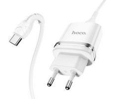 Cетевое зарядное устройство hoco N1 USB белый с кабелем Type-C
