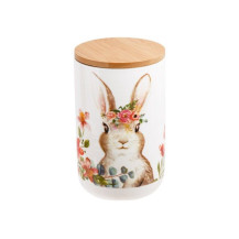 Банка для сыпучих продуктов керамическая 1000 мл, серия EASTER BUNNY, PERFECTO LINEA