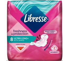 Прокладки Libresse ULTRA LONG+ WITH WINGS 8 шт.