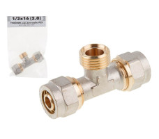 Тройник нар. 1/2"х16 (2.0) для трубы PEX. AV Engineering