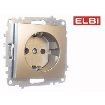Розетка с/з, титан EL-BI Zena-Vega 609-011400-217 Розетка с/з, титан EL-BI Zena-Vega 609-011400-217