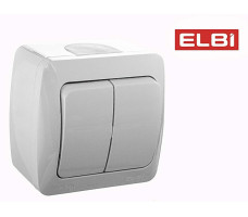 Выключатель 2-кл наружный EL-BI, Eva IP54, 554-011500-202