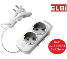 Удлинитель EL-BI Myra 2гн3м c/з 527-010203-221 Белый Турция