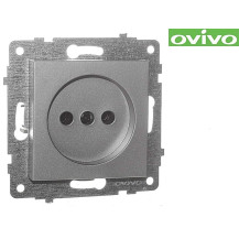 Розетка Ovivo без заземлением, серебро, механизм арт.600-000310-215 Розетка Ovivo без заземлением, серебро, механизм арт.600-000310-215