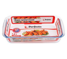 Форма из жаропрочного стекла, 1.6 л, прямоугольная, 295х176х51 мм, PERFECTO LINEA