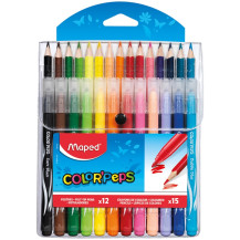 Набор для рисования Maped "Color'Peps" 12 фломастеров+15 карандашей, пласт футляр Набор для рисования Maped "Color'Peps" 12 фломастеров+15 карандашей, пласт футляр