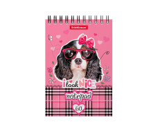 Блокнот на спирали ErichKrause® Clever Dog, А6, 60 листов, клетка