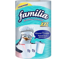 FAMILIA полотенца бумажные белые двухслойные 1шт XXL