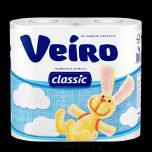 Бумага туалетная Veiro Classic 2-слоя белая 4шт