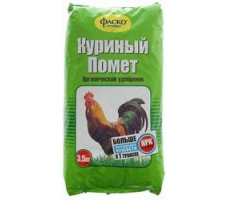 Куриный помет (сухой) удобрение органическое гранулированное 3,5кг (NPK-4:3:1) Фаско